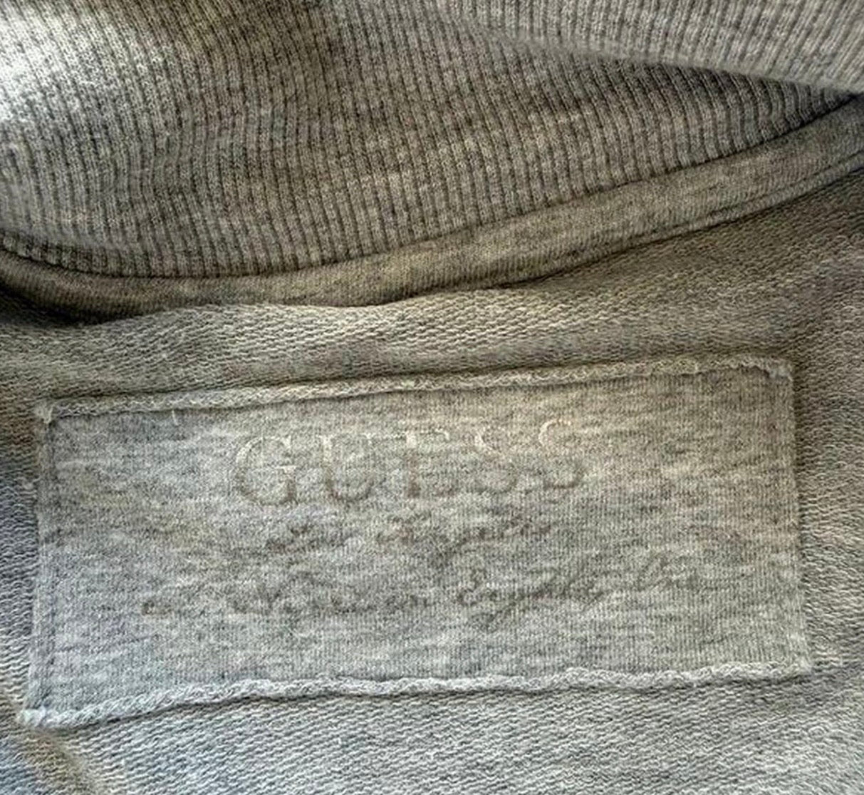 Guess grey graphic high neck zip up lightweight jumper