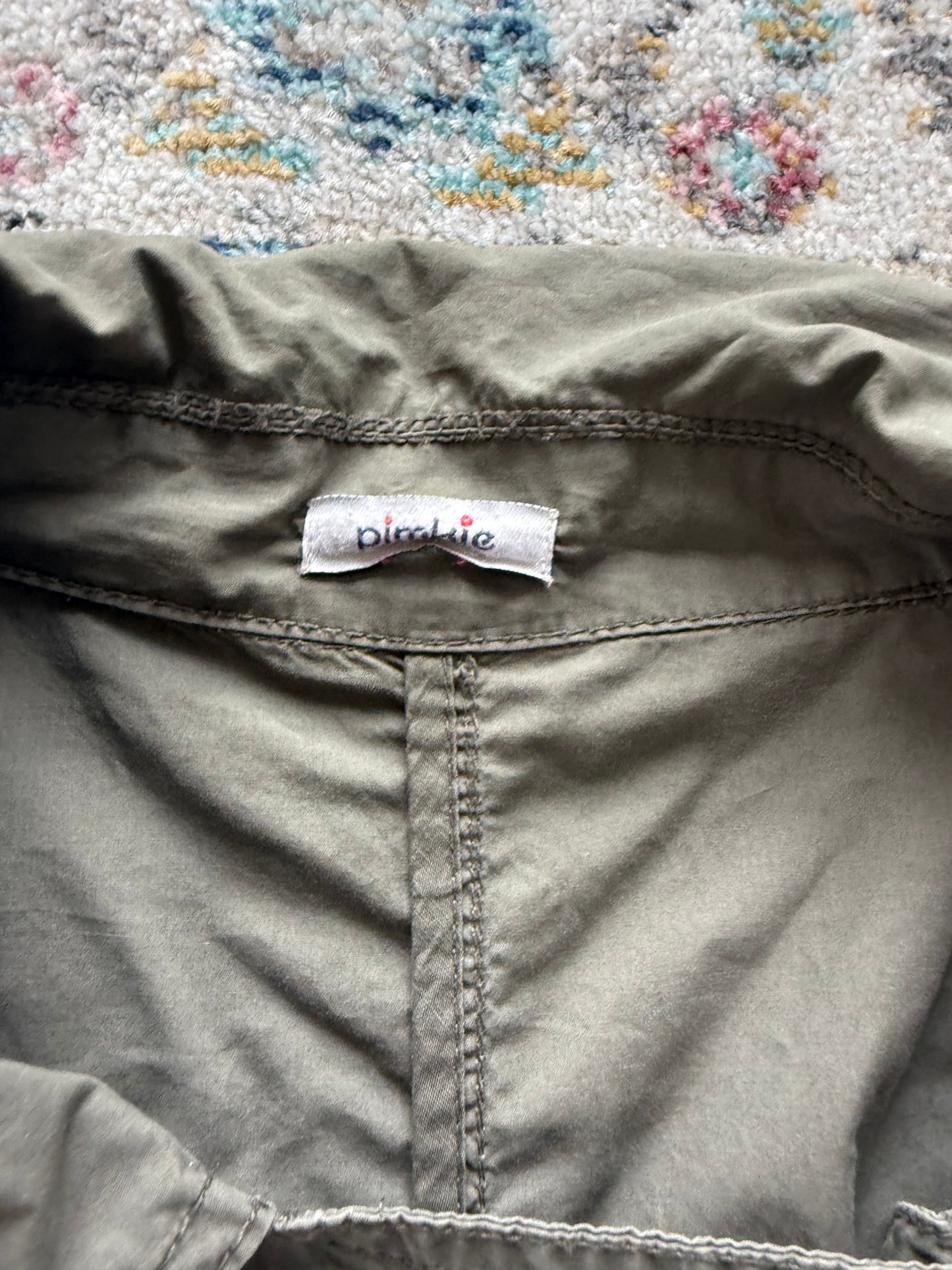 Vintage khaki asymmetrical lightweight jacket