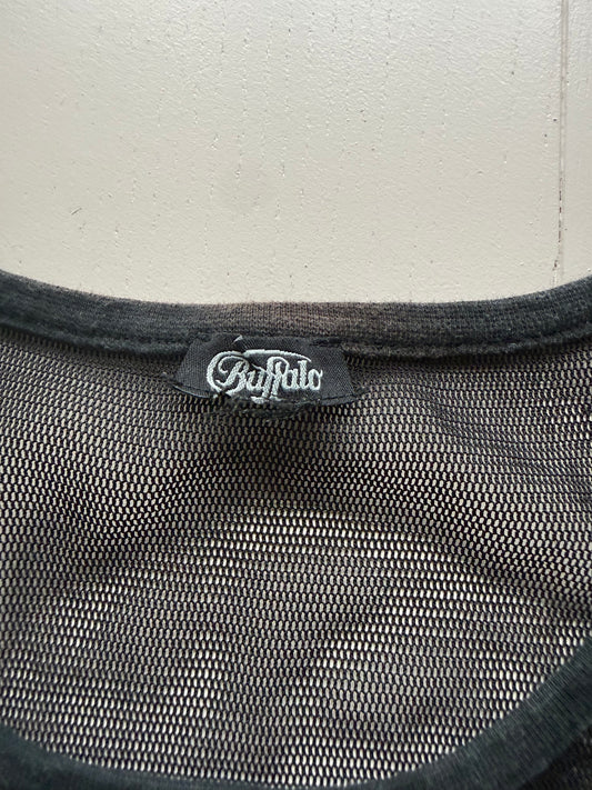 Buffalo sheer fishnet graphic top