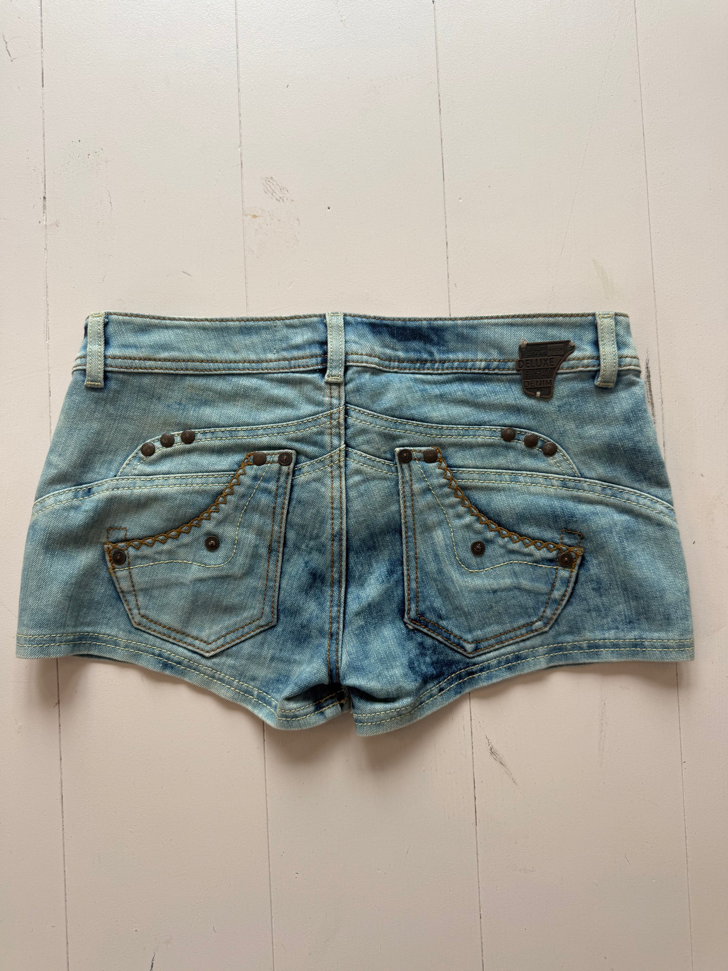 Y2k low rise denim mini shorts