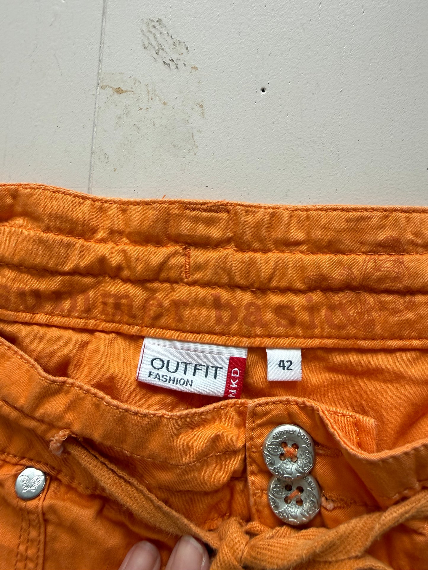 y2k orange low rise capris