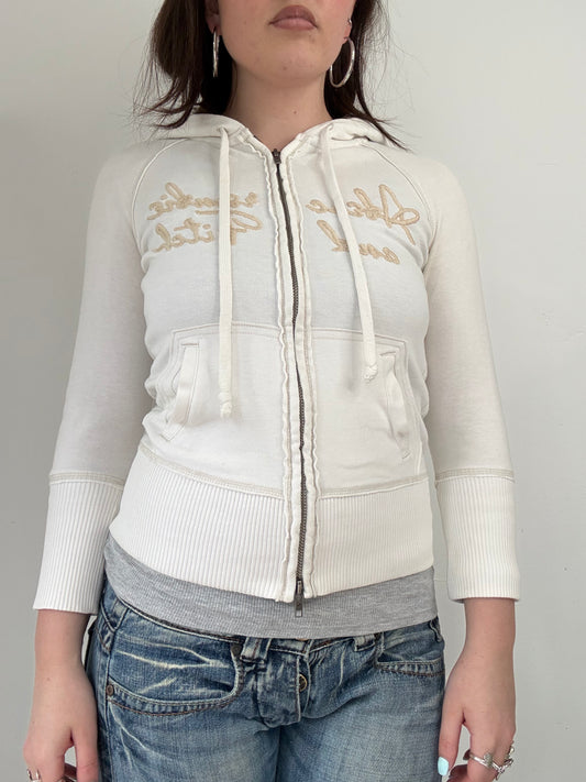 Abercrombie and Fitch white double zip up hoodie