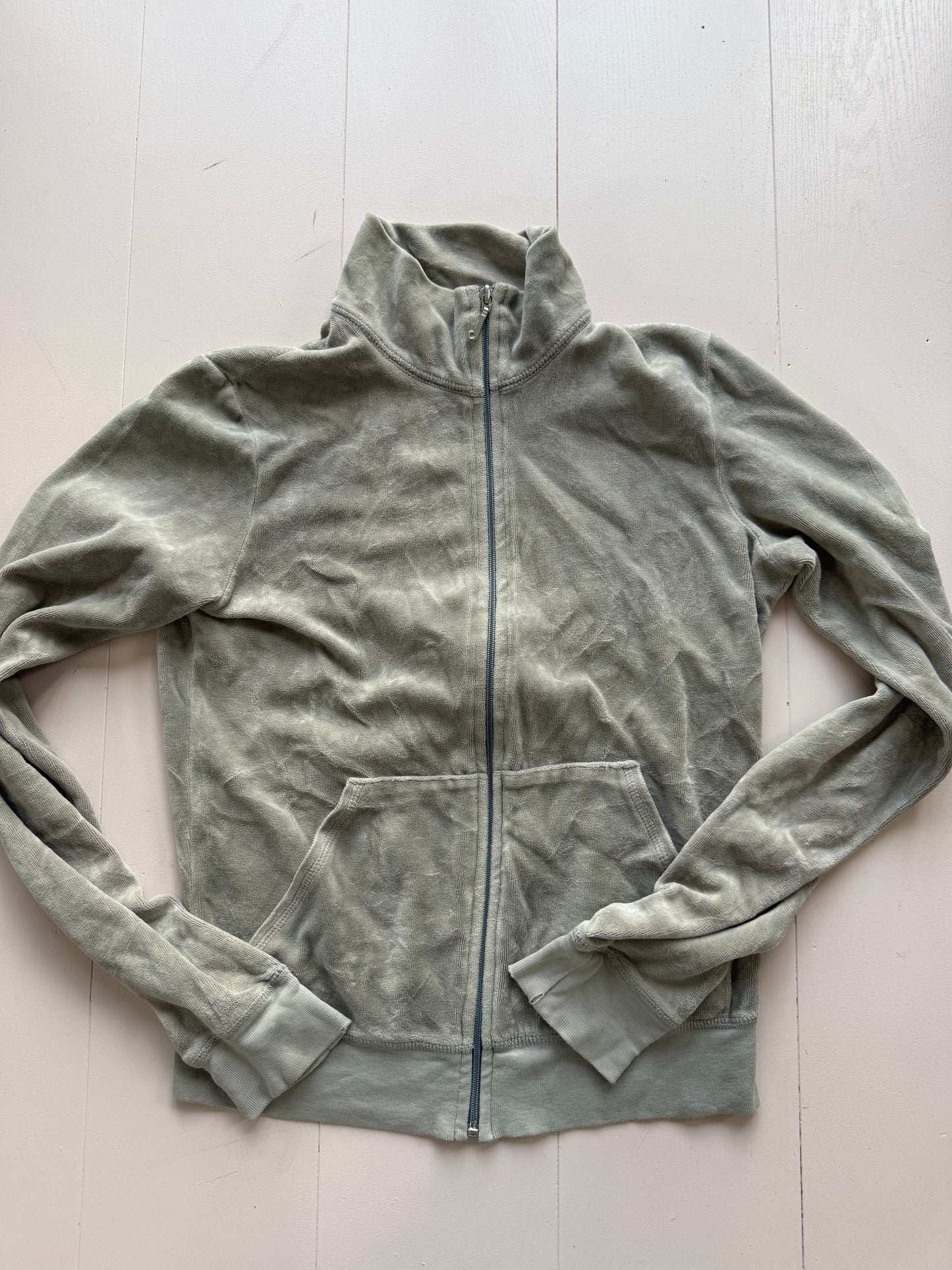 Juicy couture grey velour high neck zip up jacket