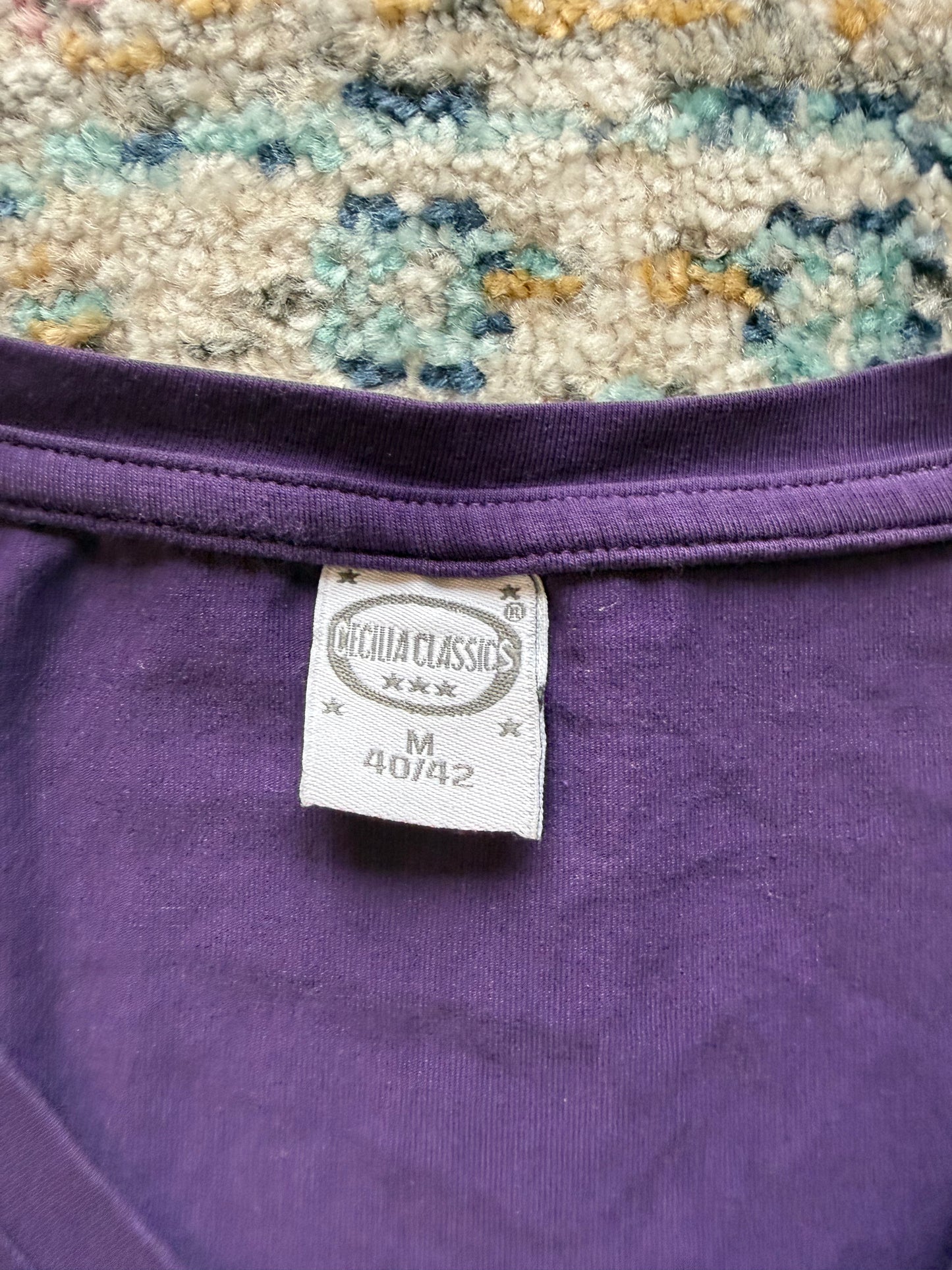 Vintage purple graphic long sleeve top