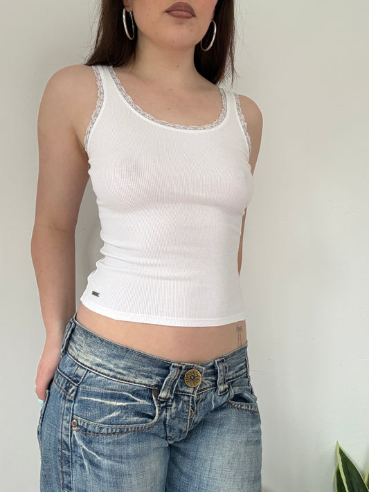 Hollister white basic crop top