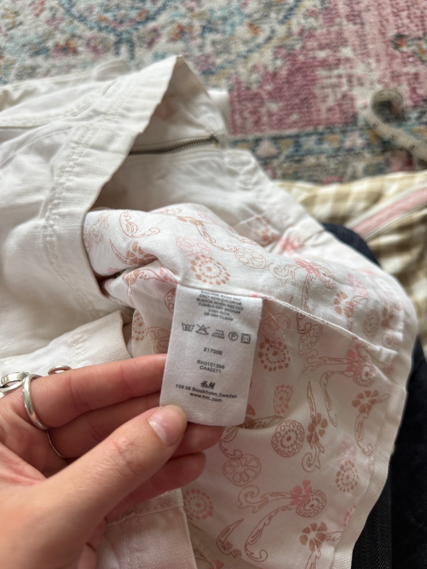 White button up high neck jacket