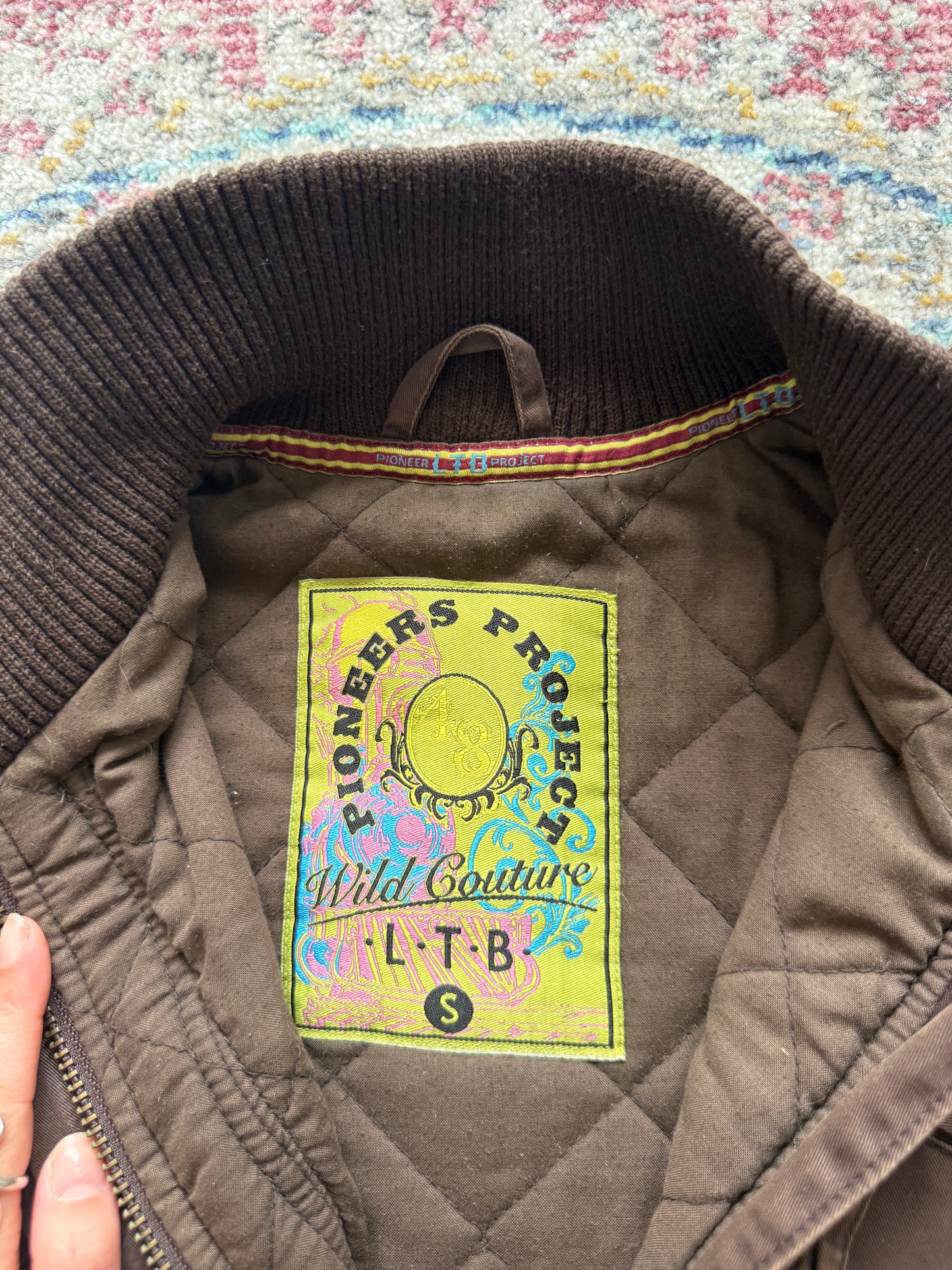 Vintage brown zip up bomber style jacket