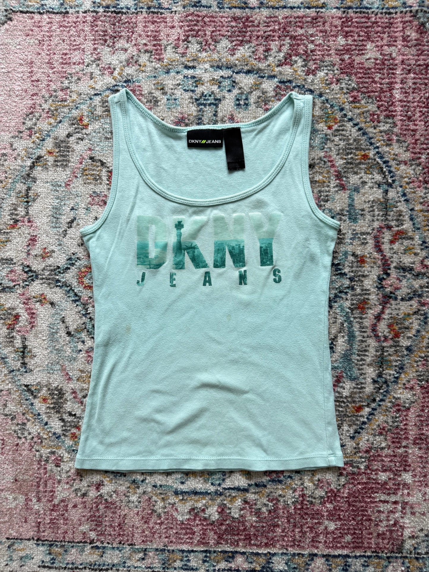 DKNY blue graphic vest top
