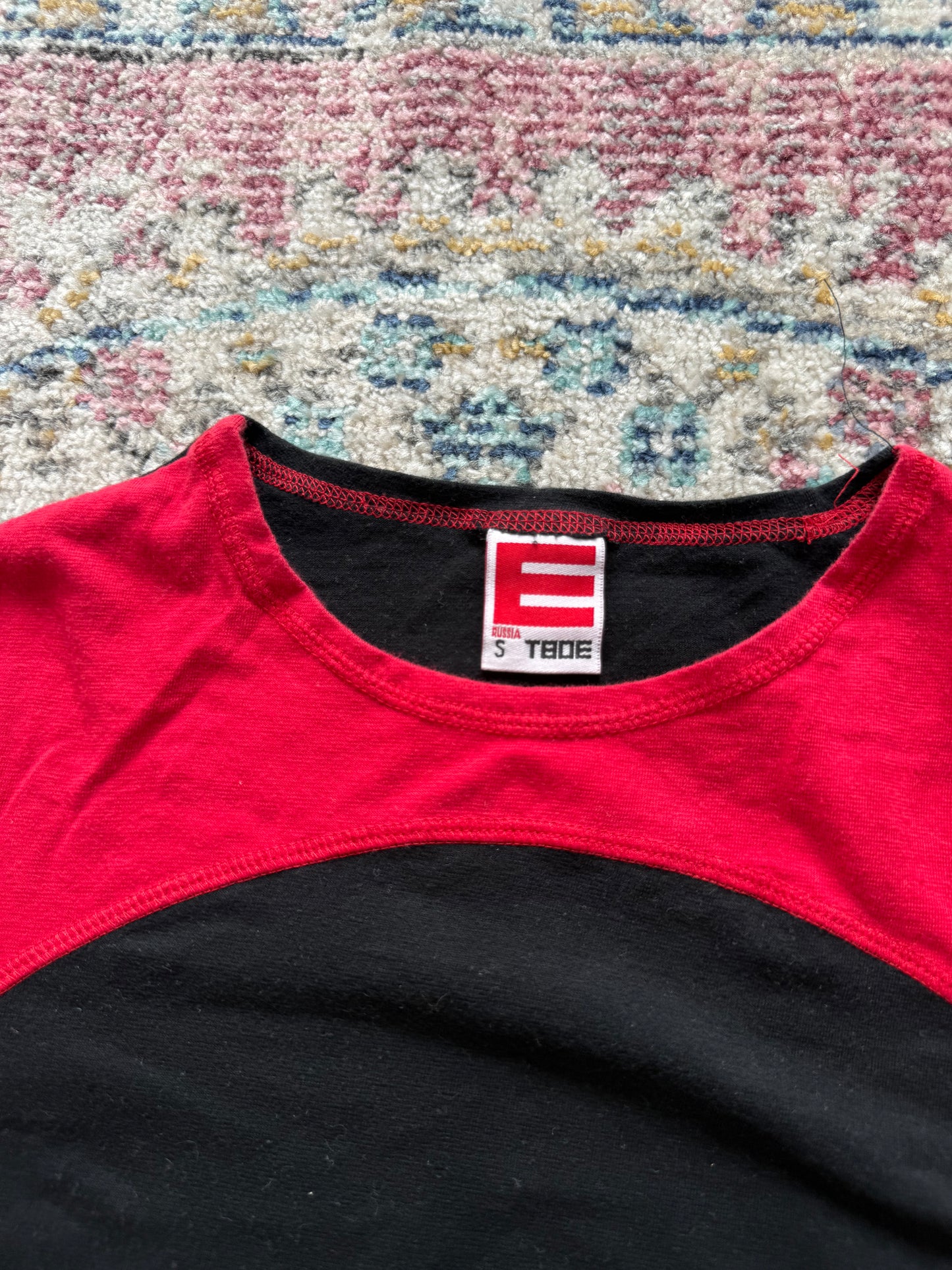 Vintage red and black long sleeve top