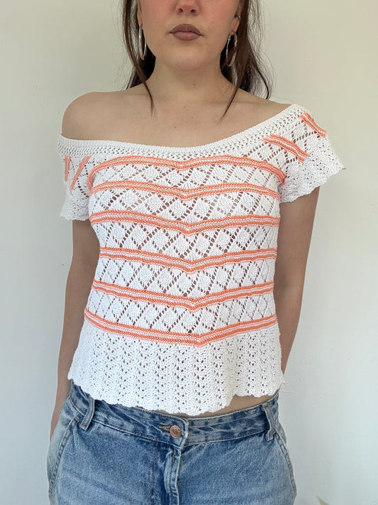 crochet off the shoulder flowy fairy top