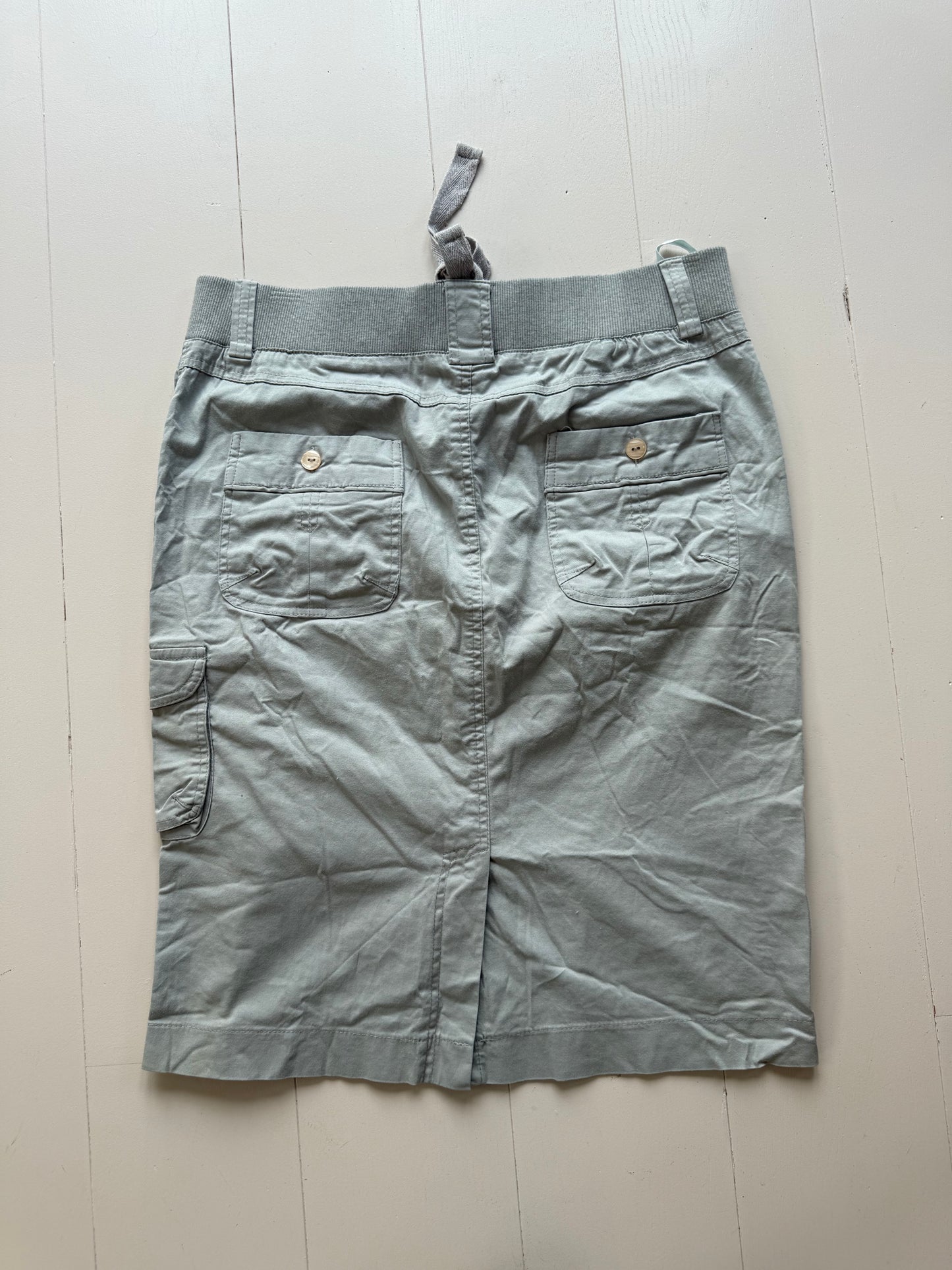 Vintage low rise grey cargo style midi skirt