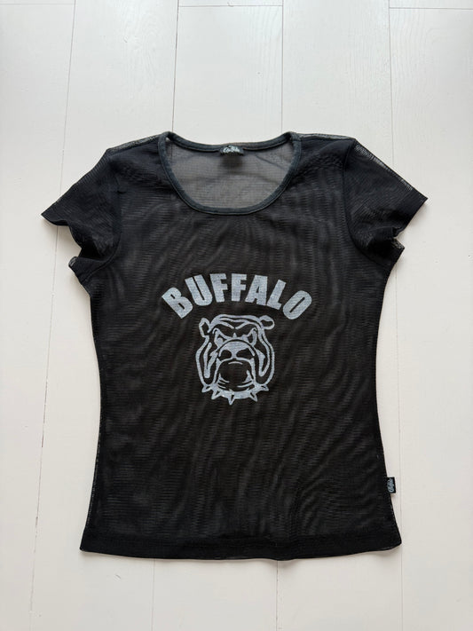 Buffalo sheer fishnet graphic top