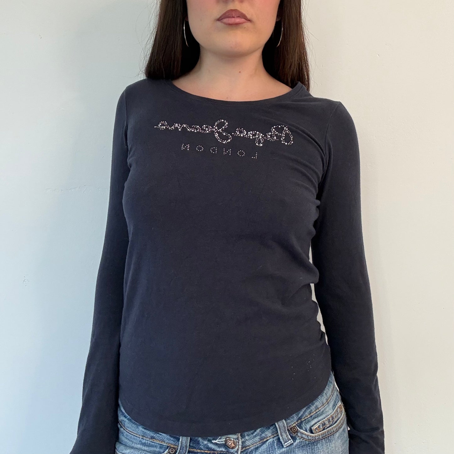 Vintage Pepe jeans navy graphic long sleeve top