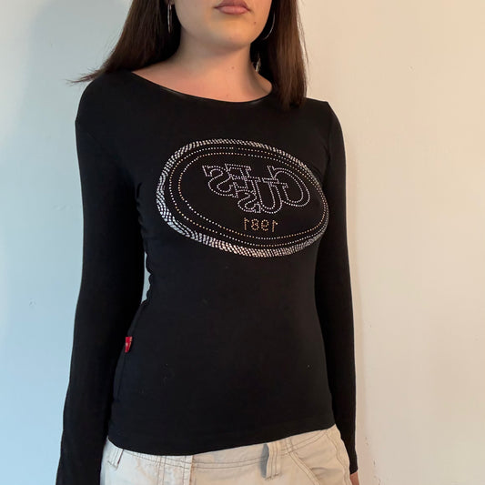 Vintage Guess bedazzled long sleeve top