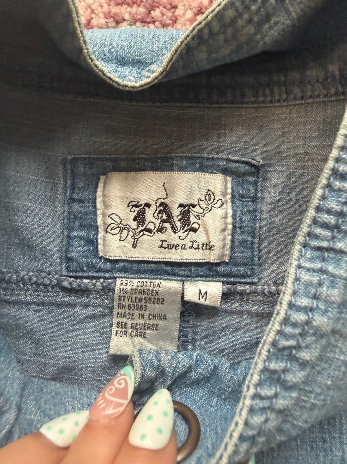 Light Blue Vintage Fitted Denim cargo Jacket