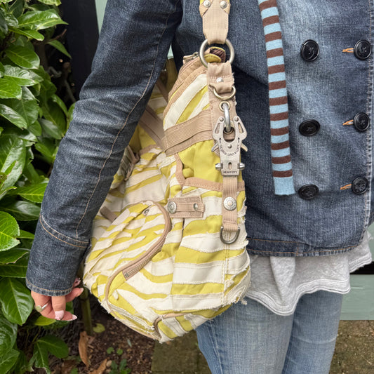 GGL yellow stripy slouchy bag